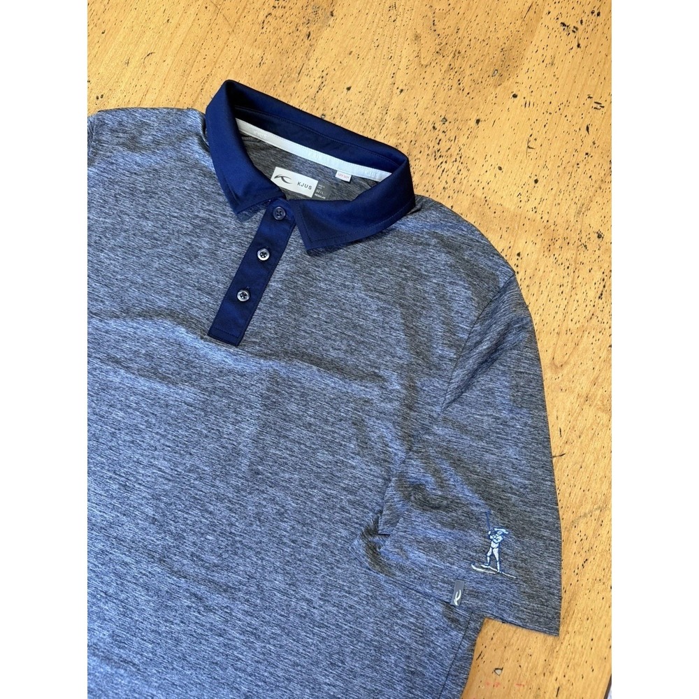 Kjus Luca Polo Shirt Mens L 52 Gray Stretch Short Sleeve UPF 50+ Performance